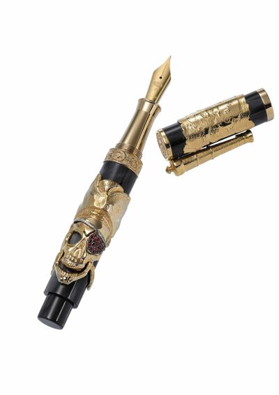Fountain-Pen-TREASURE-ISLAND-IN-STERLING-SILVER-VERMEIL-AND-SAPPHIRES