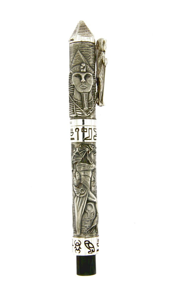 Egyptian Civilization Fountain pen (Anubis - Ra) In Solid Silver 925