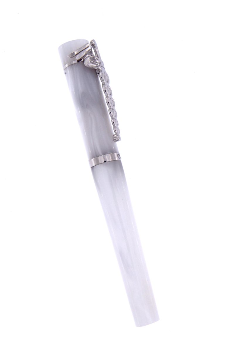 FOUNTAIN PEN CADUCEO IN SILVER 925 AND MOTHER OF PEARL RESIN